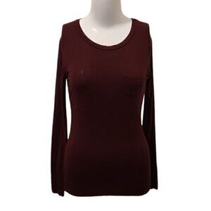 [American Dream] Maroon Scoop Neck Long Sleeve - Size M